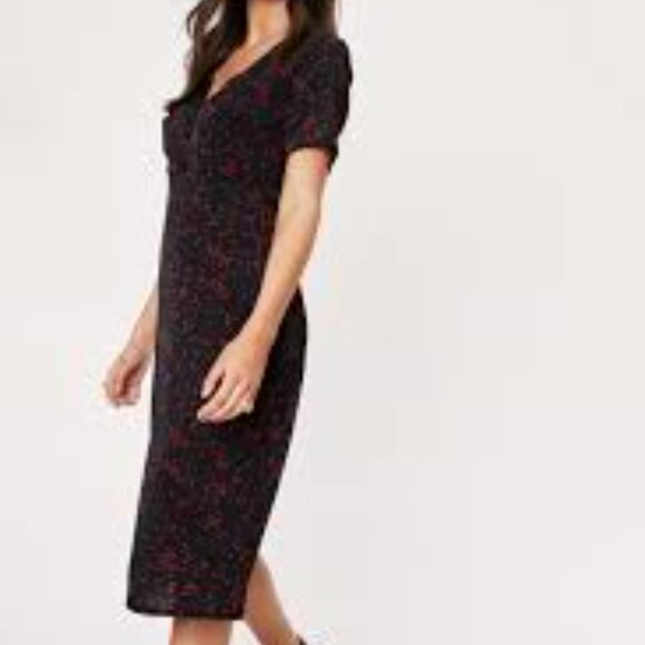 Polka Dot V Neck Midi Dress - Nasty Gal Collection - Picture 4 of 4